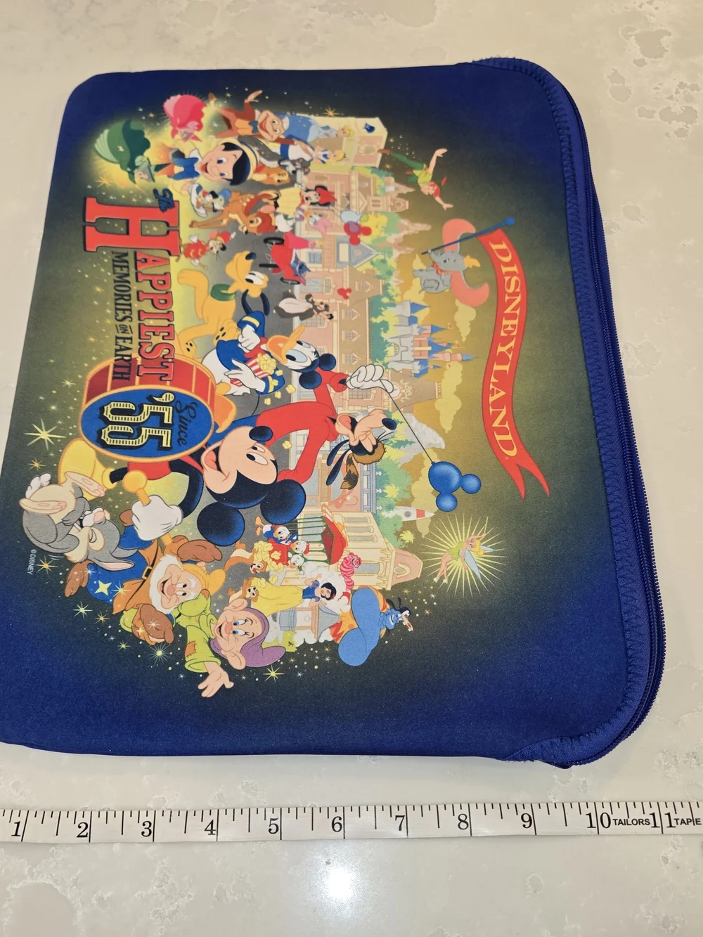 Disney Blue 55th 'Happiest Memories' Reversible Zipper Laptop Pouch